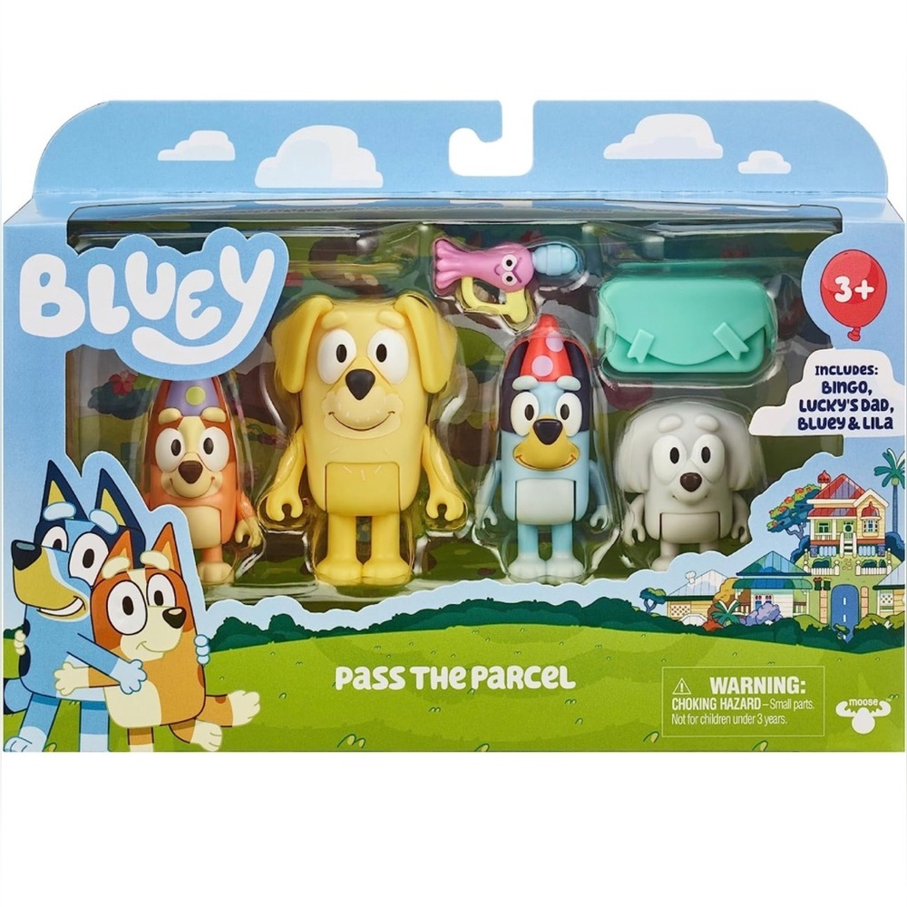 New Bluey Figurine Set Pass the Parcel Bingo Luckys Dad Lila Figures Heeler Dogs